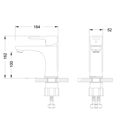 LM0506C Эвитта Смеситель для умывальника монолитный, хром LEMARK