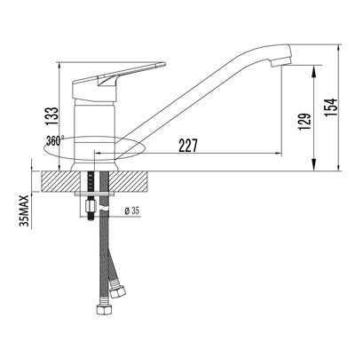 LM4104C Луна Смеситель для кухни с поворотным изливом, хром LEMARK