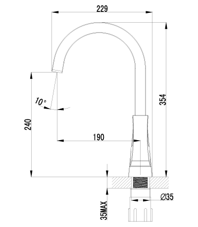 LM4555C Юнит Смеситель для кухни с высоким поворотным изливом, хром LEMARK