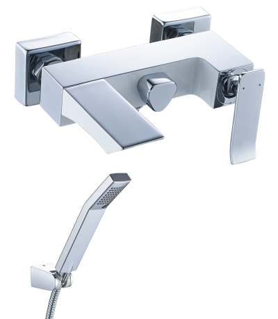 LM5814CW Контест Смеситель для ванны с коротким изливом, хром/белый LEMARK