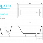 Ванна чугунная эмалированная AQUATEK ДЕЛЬТА AQ8980F-00 1800×800 в комплекте с 4-мя ножками
