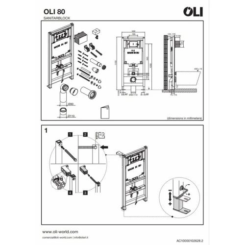 LI Инсталляция OLI 80 ECO Sanitarblock mechanic 886914