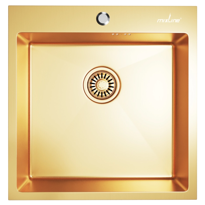 Мойка настольного монтажа 50×50 (3, 0) вып 3 1/2 MIXLINE PRO 22см с сифоном (ЗОЛОТО)
