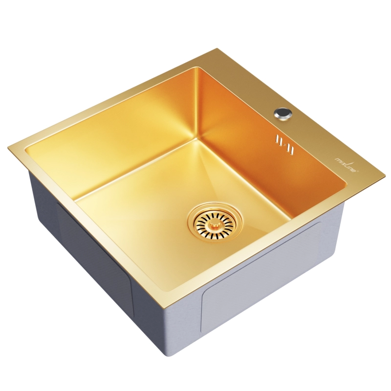 Мойка настольного монтажа 50×50 (3, 0) вып 3 1/2 MIXLINE PRO 22см с сифоном (ЗОЛОТО)