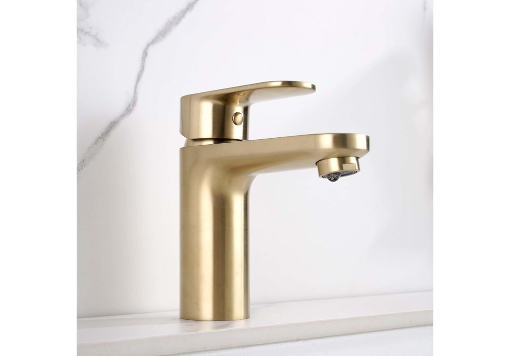 Смеситель для раковины с гигиеническим ручным душем Ника AQ1812BG, золото